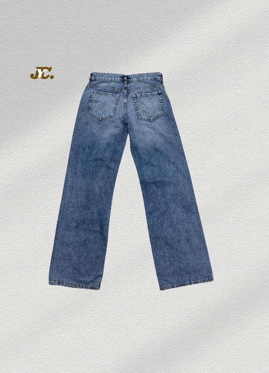 Aero Plain Wide Leg Jeans Pant(ladies)