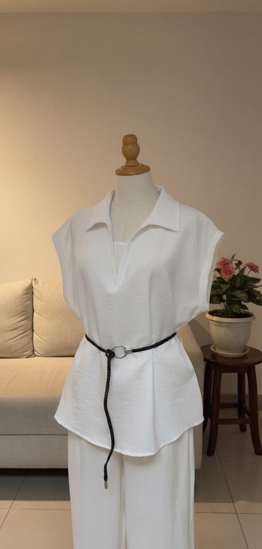 4380- Formal Top Tee with belt
