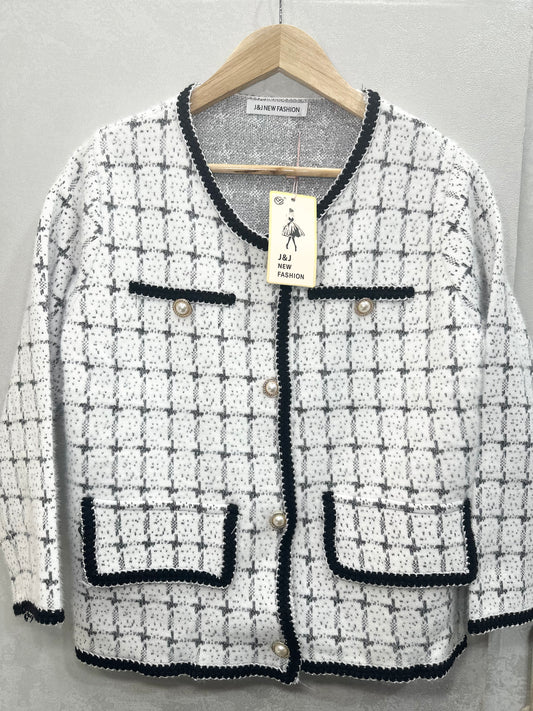 1023-korean Cardigan with Pocket Design- Ladies Cardigan