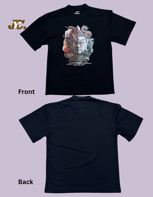 Buddha Good & Evil Print Terry Cotton Tees