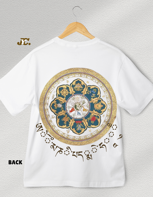1043- Mandala Print 100% cotton T-shirt/ Slim Fit Tshirt for summer