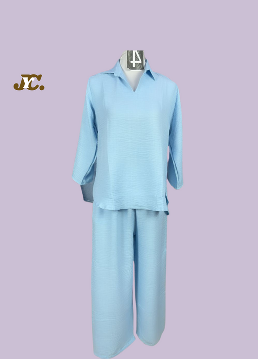 COR2-023: Plain Co-ord Set, premium linen co-ord set.