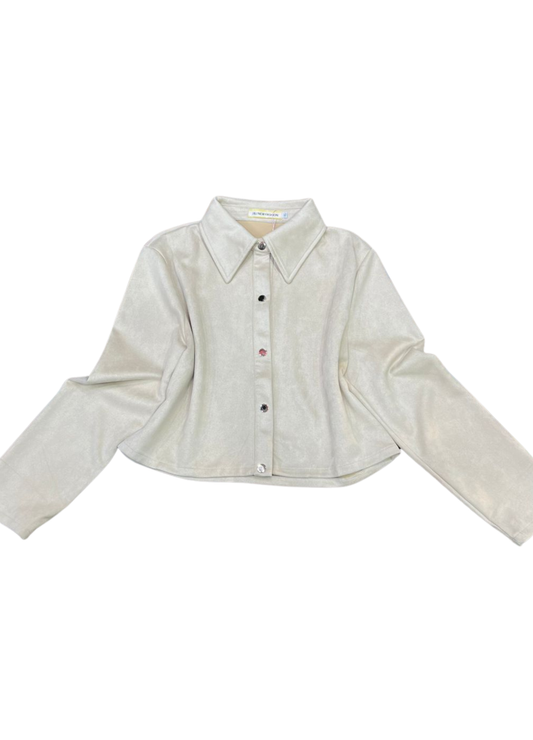 1013-Velvet Textured Crop Jacket -Winter wear for ladies