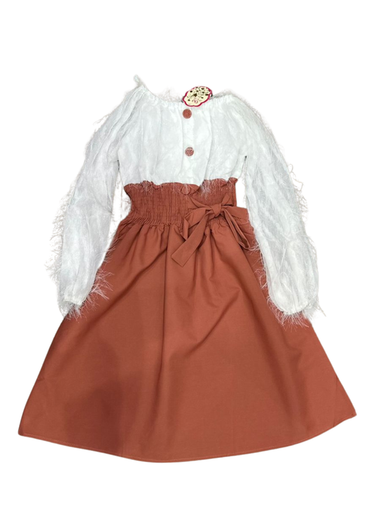 1022-Mini Dress with fur design- Ladies Mini Dress for summer