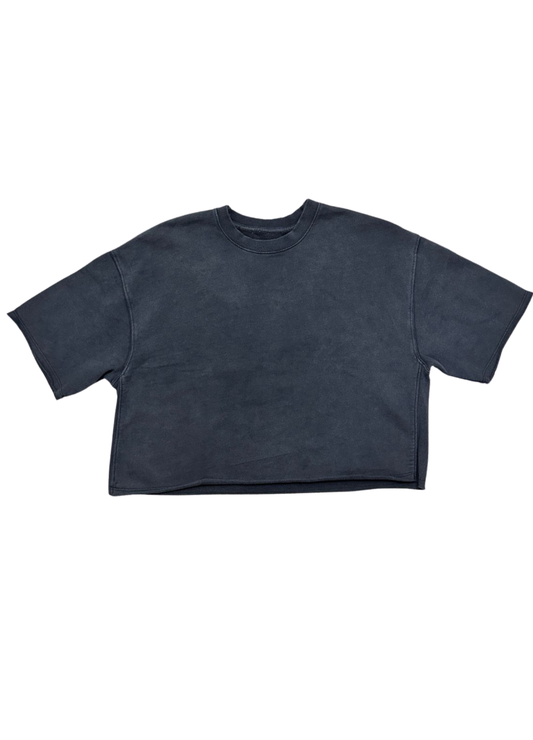 Drop Shoulder Over Size Crop Tshirt