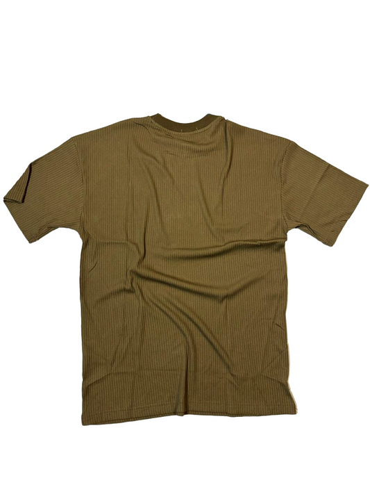 युनिसेक्स वाफल निट छोटो बाहुलाको टीशर्ट