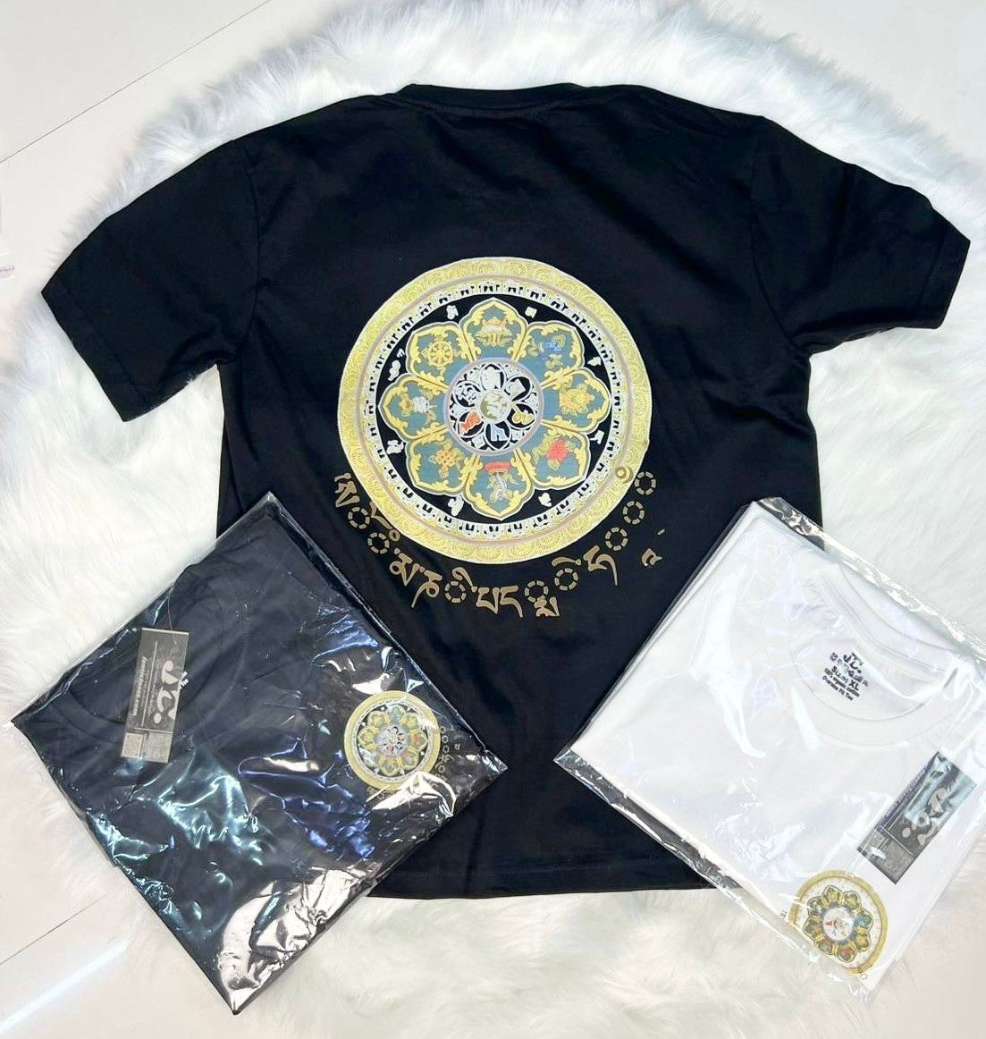 1043- Mandala Print 100% cotton T-shirt/ Slim Fit Tshirt for summer