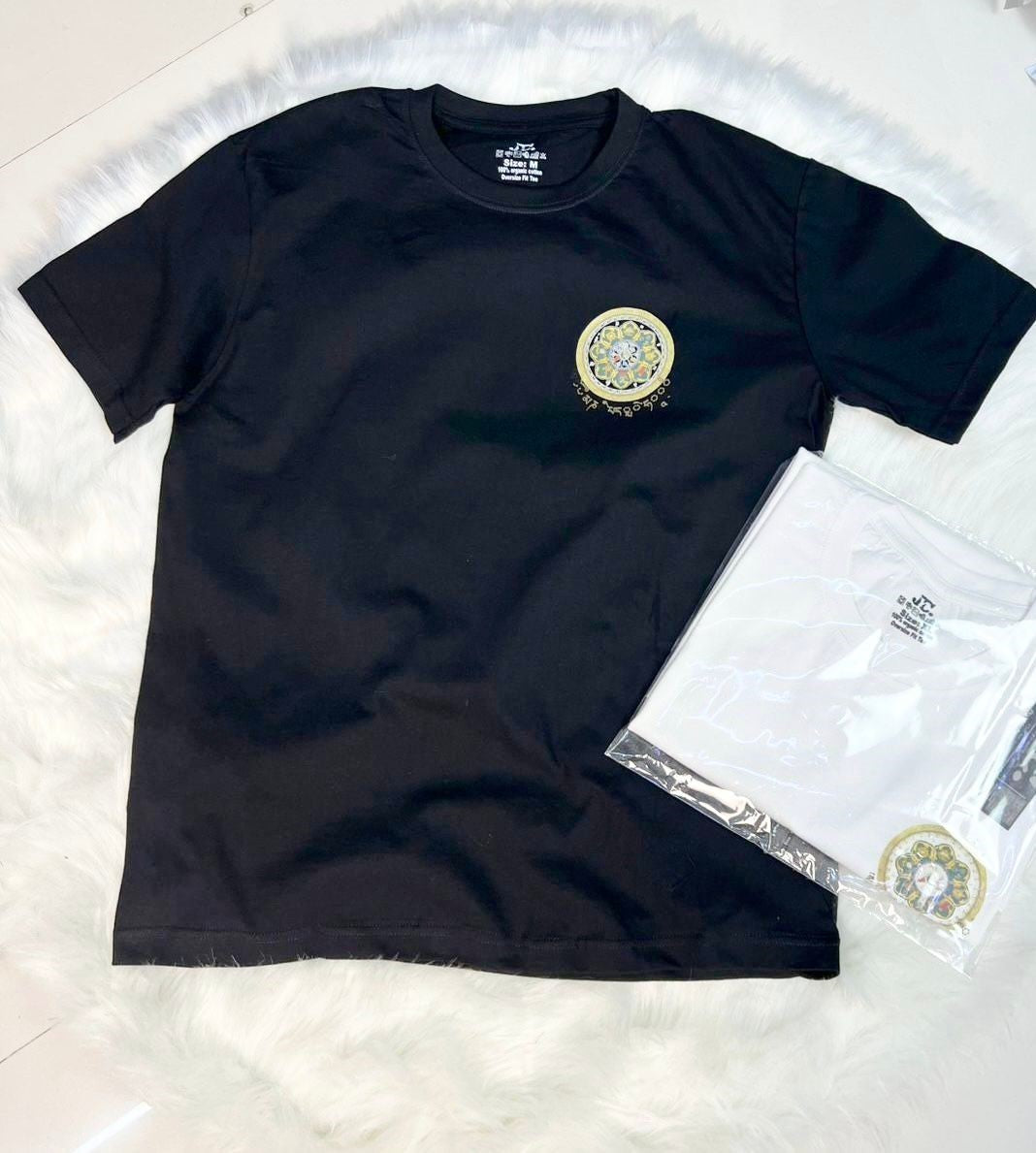1043- Mandala Print 100% cotton T-shirt/ Slim Fit Tshirt for summer