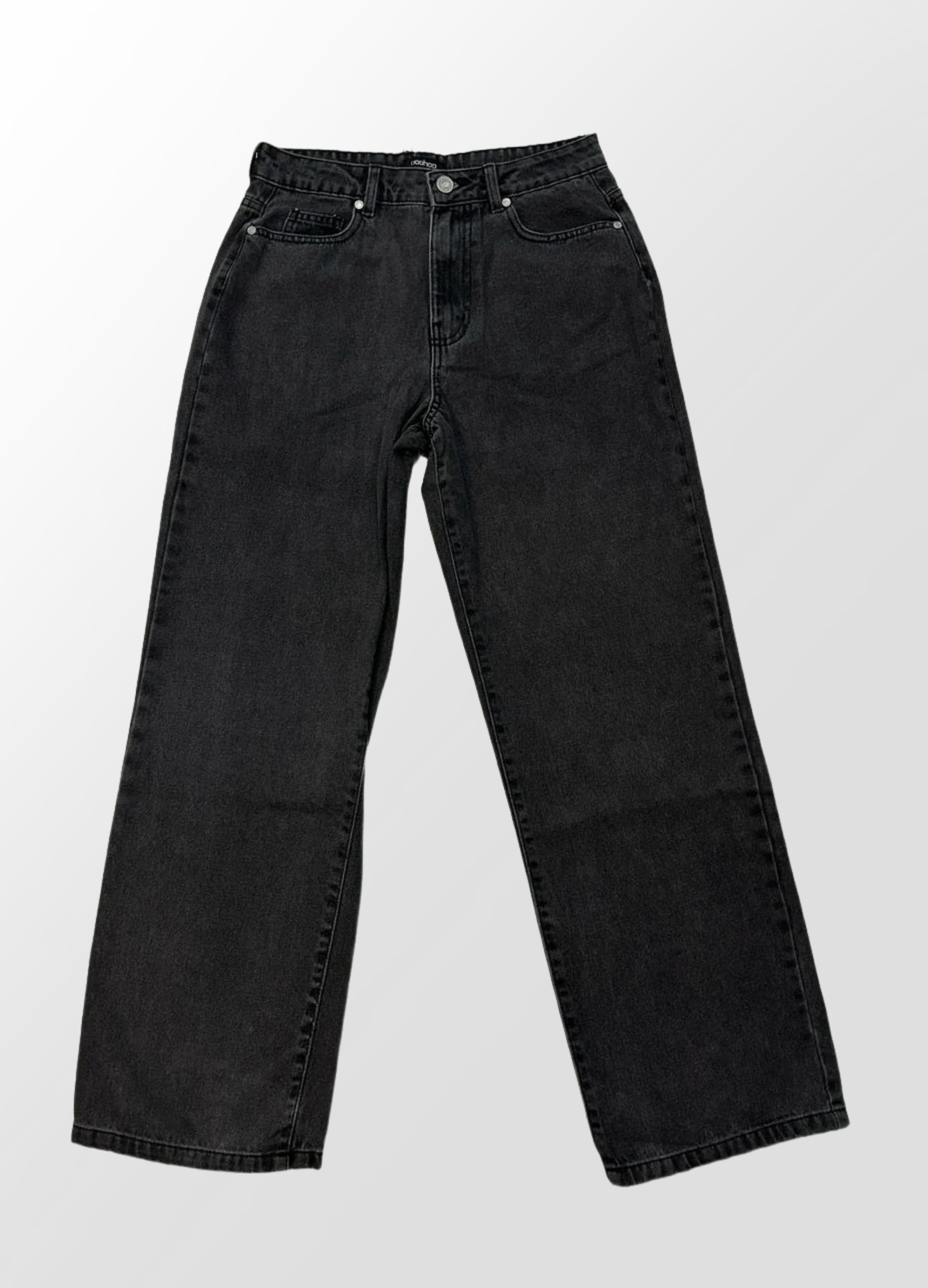 महिलाको चौडा खुट्टा भएको हाई-वेस्ट जिन्स प्यान्ट