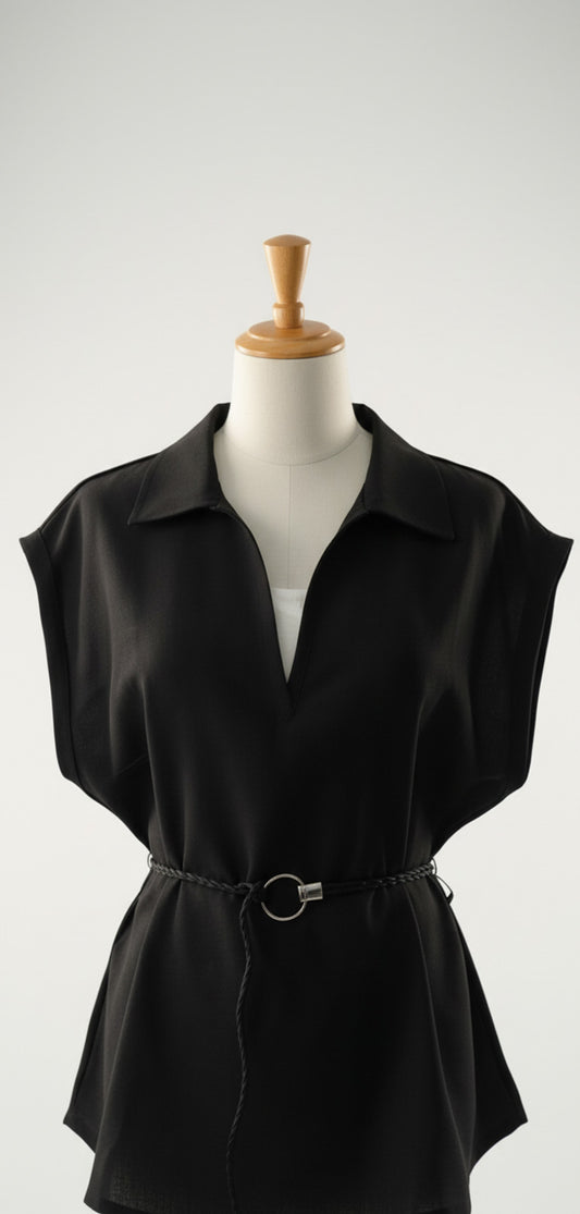 4380- Formal Top Tee with belt