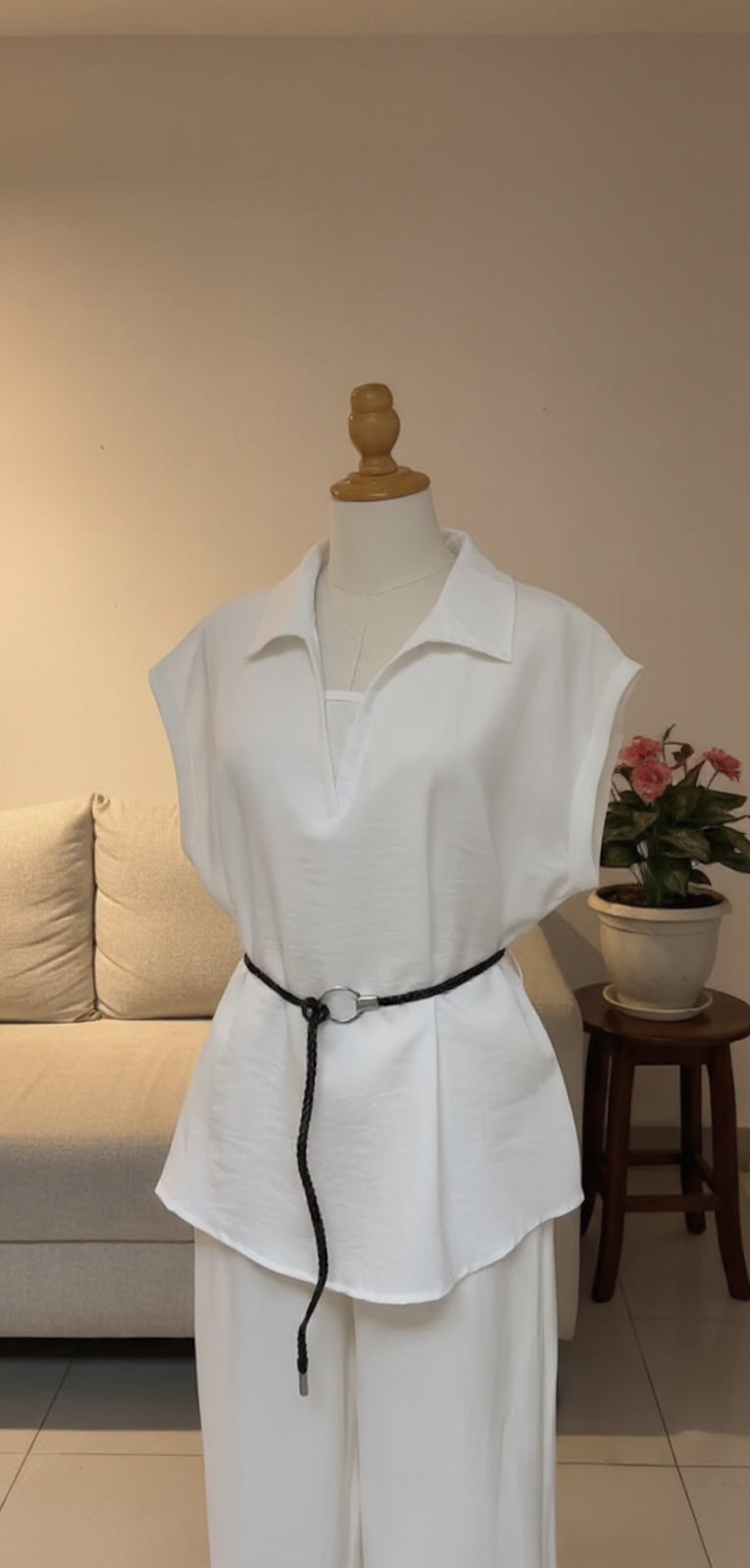 4380- Formal Top Tee with belt