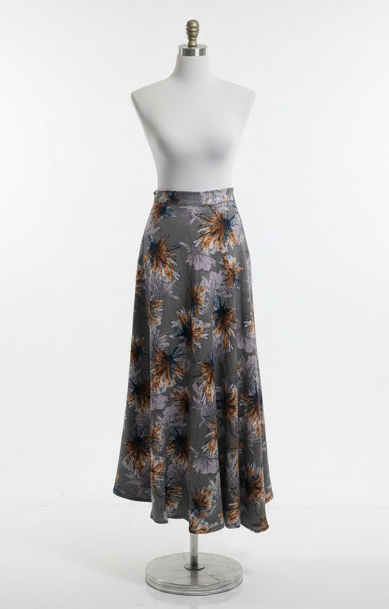 4414- Long Floral Wrap skirt