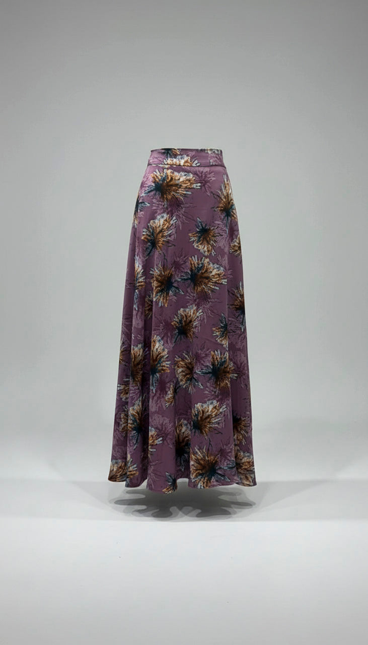 4414- Long Floral Wrap skirt