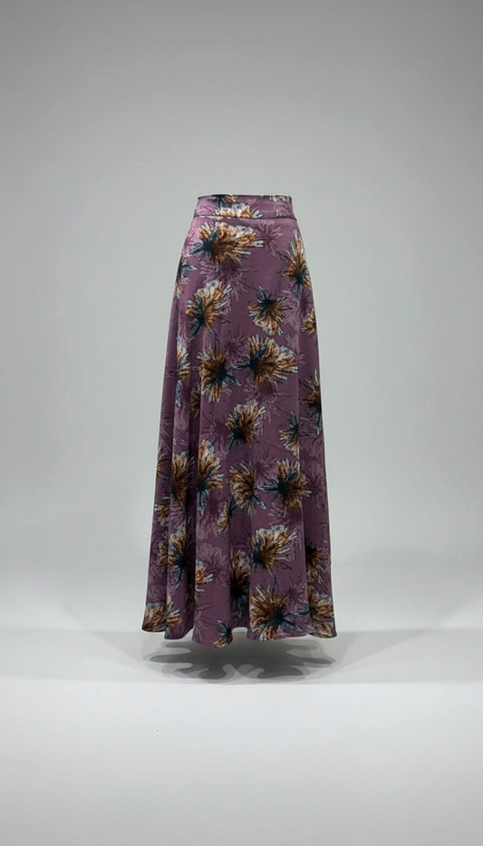 4390- Long Floral Wrap Skirt