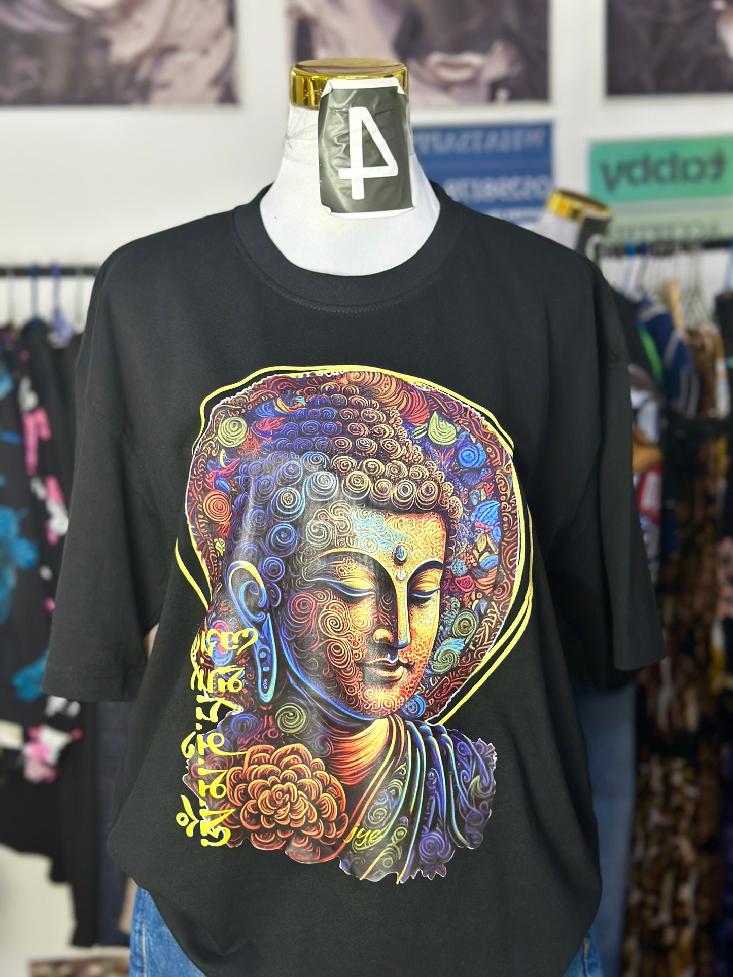 OT21-Buddha print Oversized ladies t-shirt
