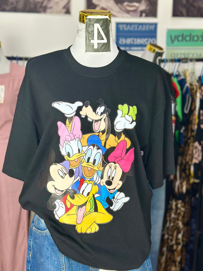 OT20- Micky Duck Print Ladies oversize t-shirt with drop shoulder