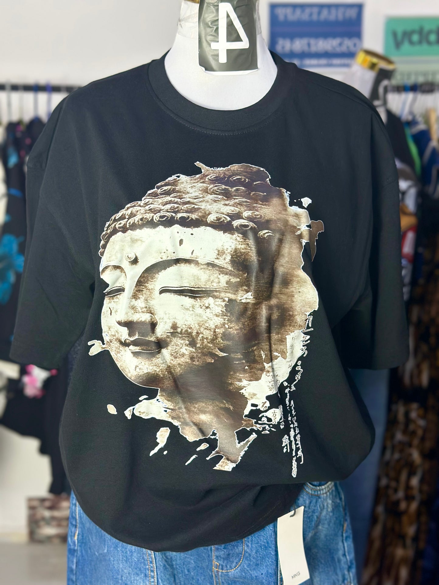 OT19-Buddha Ouversize ladies drop shoulder Tshirt