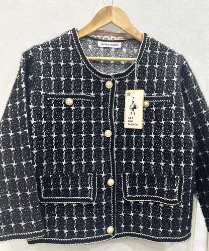 1023-korean Cardigan with Pocket Design- Ladies Cardigan