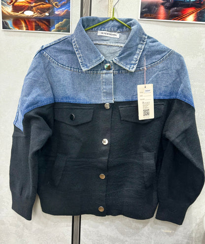 1008- Denim  and woolen jacket for ladies