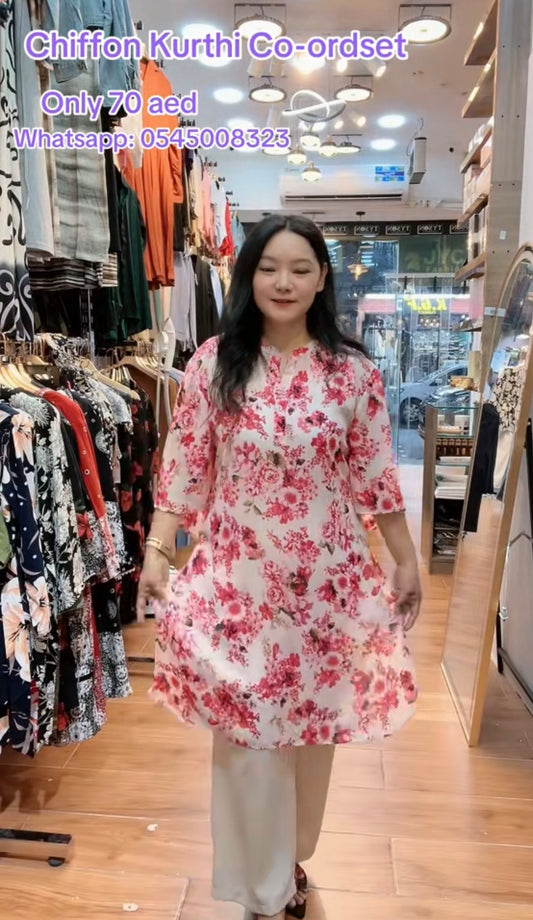 4334- Chiffon Quarter Tops Only