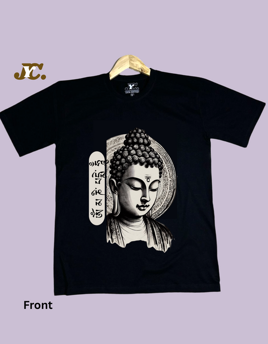 OT22-Buddha Print Oversize Unisex t-shirt with Drop Shoulder