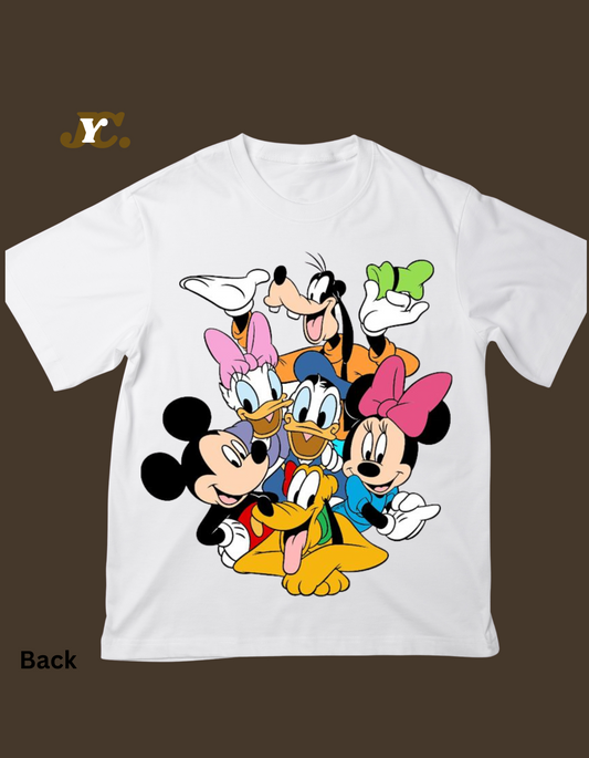 OT20- Micky Duck Print Ladies oversize t-shirt with drop shoulder