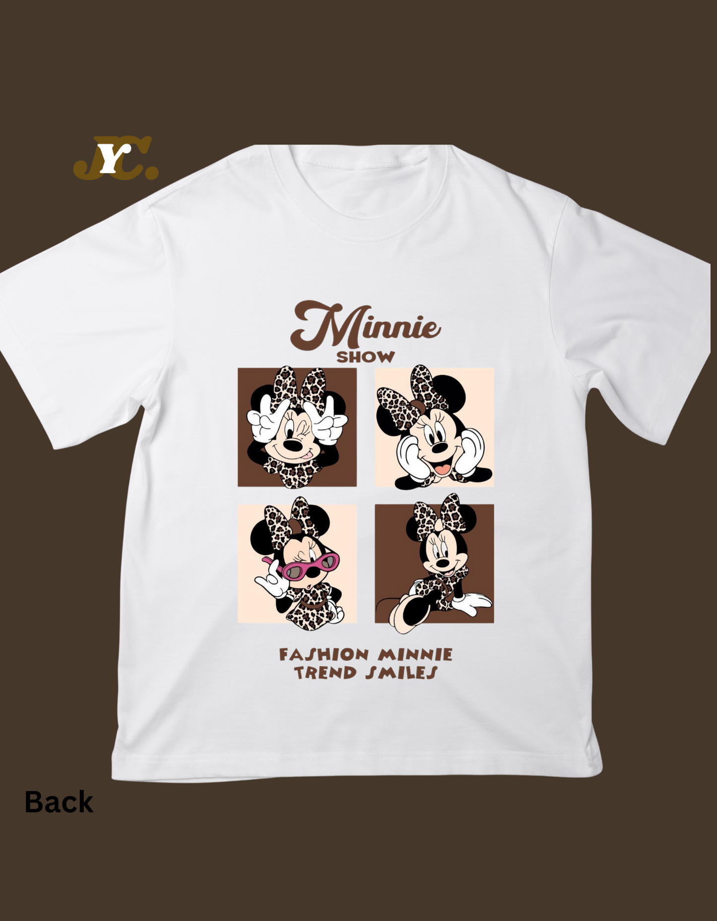 OT15-Minnie Show Print Oversized Drop shoulder Tee