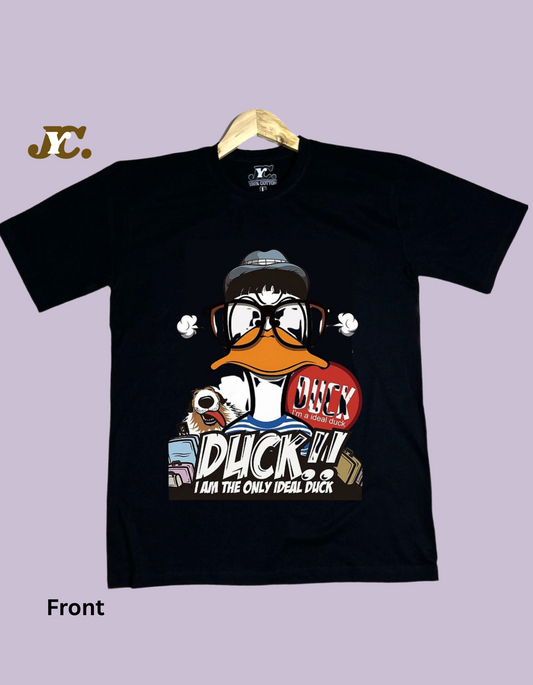 OT13- Duck Print Drop Shoulder Oversize Tshirt-Unisex Tees