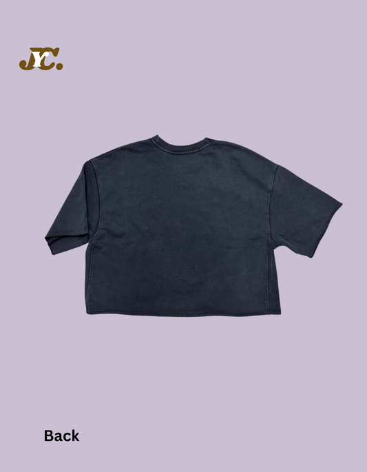 Drop Shoulder Over Size Crop Tshirt