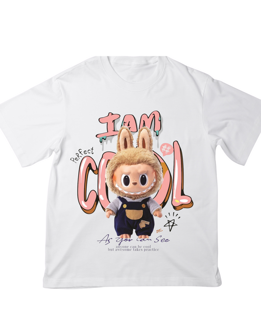 J36-I Am Cool" Printed Oversized T-Shirt – Unisex | 100% Cotton | Streetwear Style