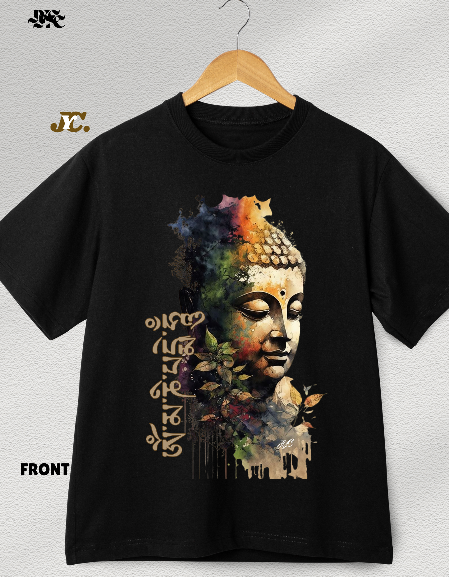 2094- Buddha Print Slim Fit Tee