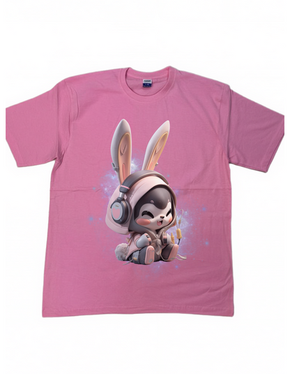 Cute Gamer Bunny Graphic Tee (for Women)
