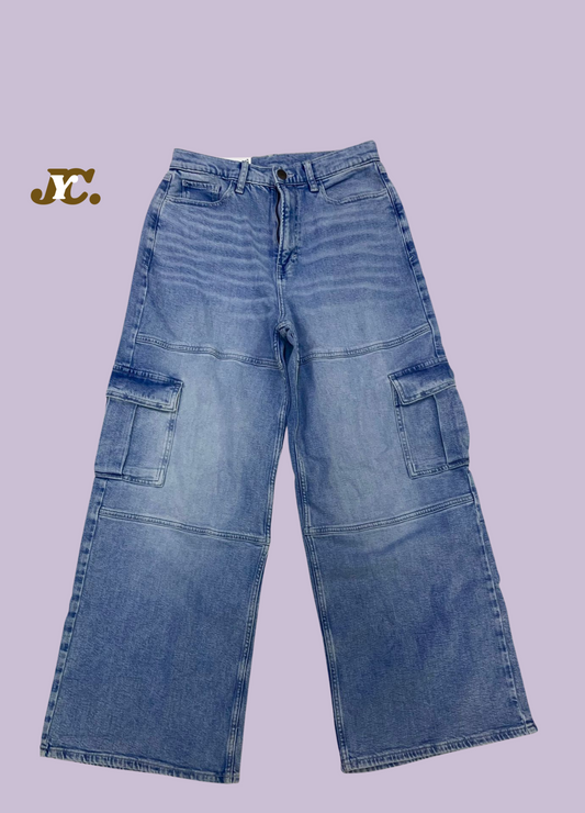 JP-4023-Cargo Jeans  Soft textured premium jeans
