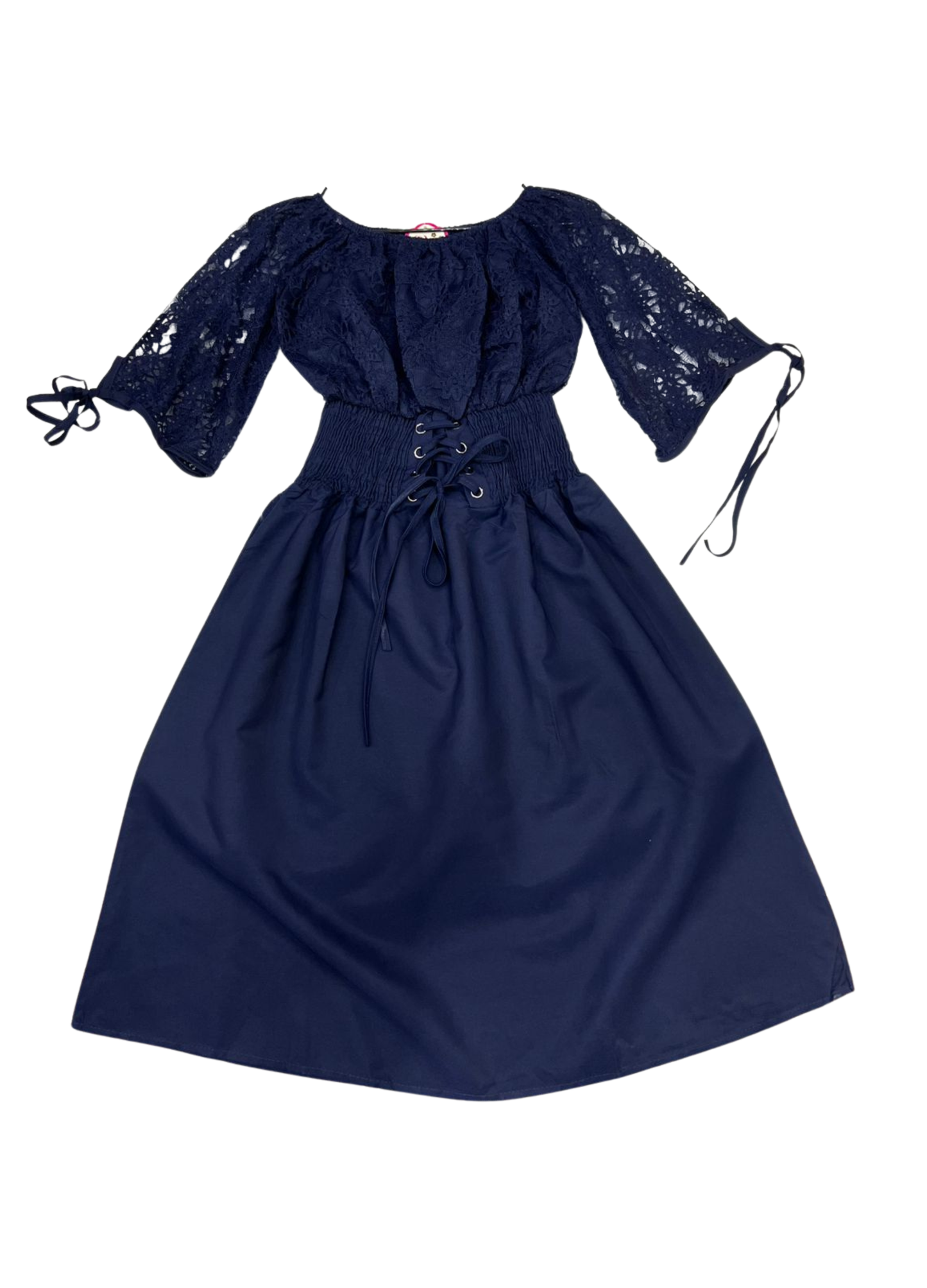 1021- Mini dress with lace - ladies mini dress with net design on top