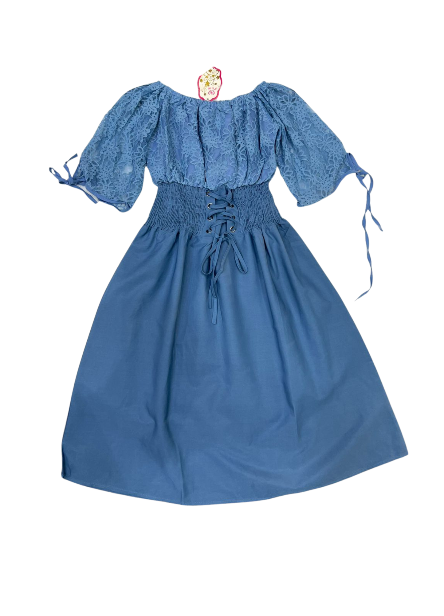 1021- Mini dress with lace - ladies mini dress with net design on top