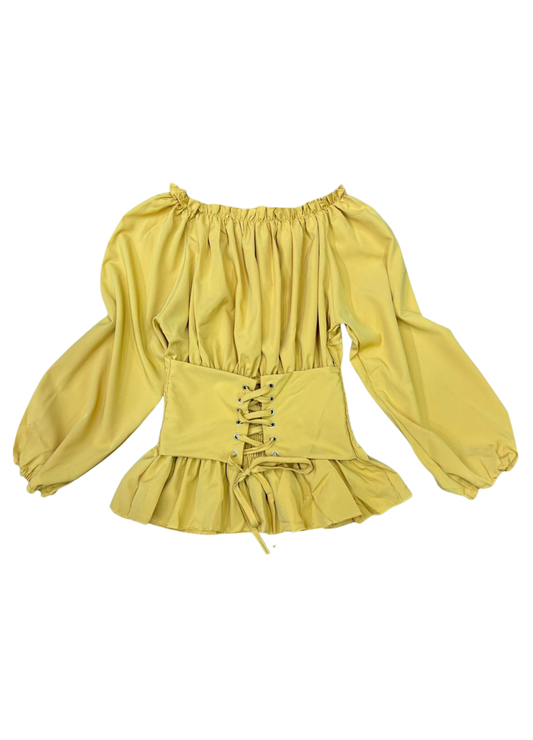 1019- Off Shouder Top with front lace- Summer Tops for ladies