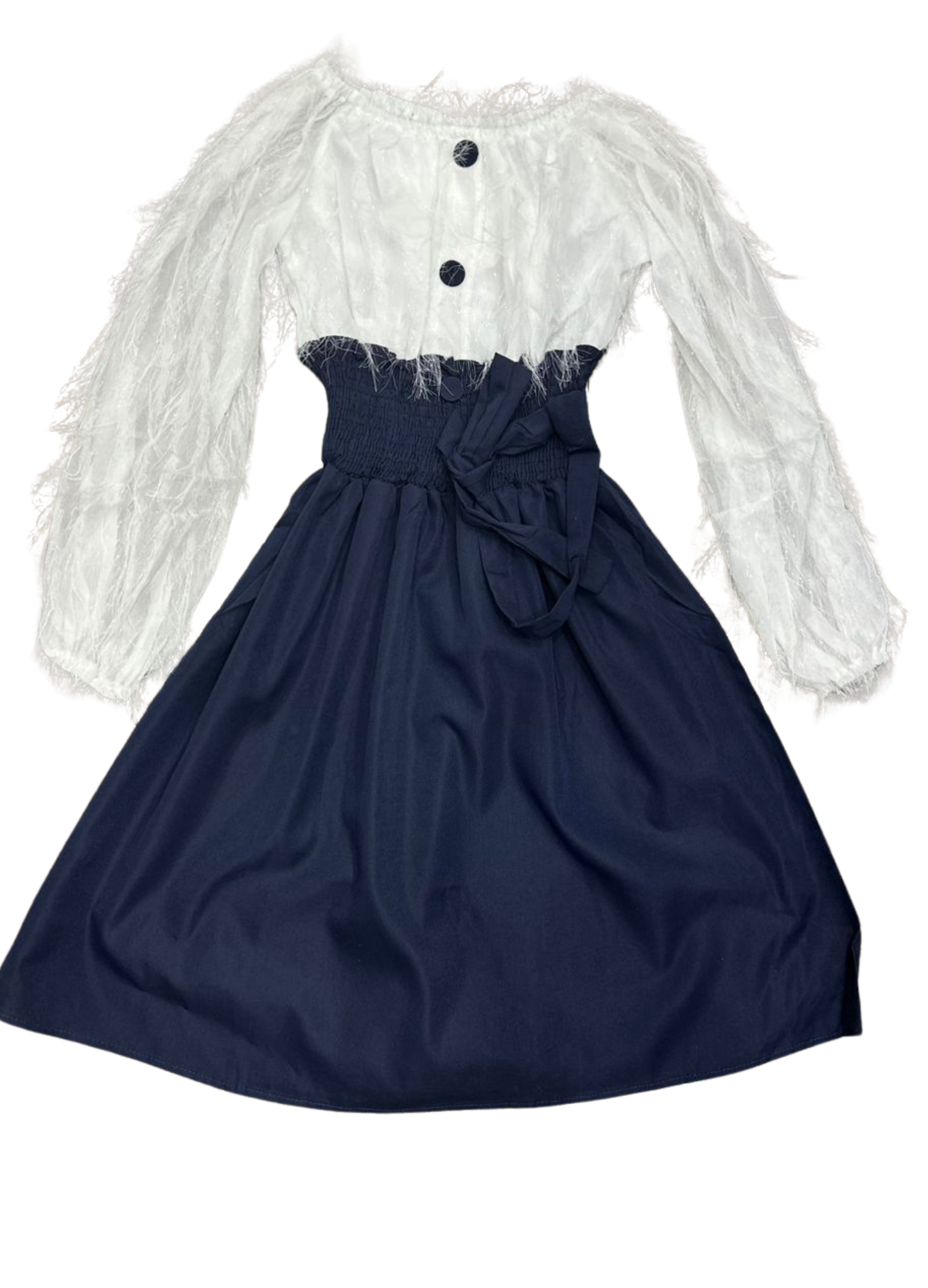 1022-Mini Dress with fur design- Ladies Mini Dress for summer