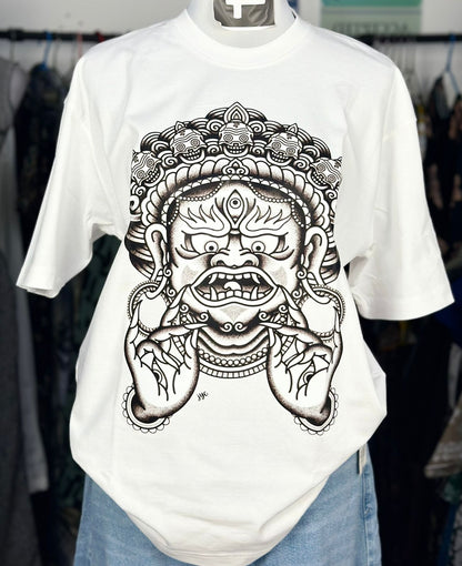 J24-Oversized Unisex Organic Cotton Tshirt – Traditional Bhairava Mask Print