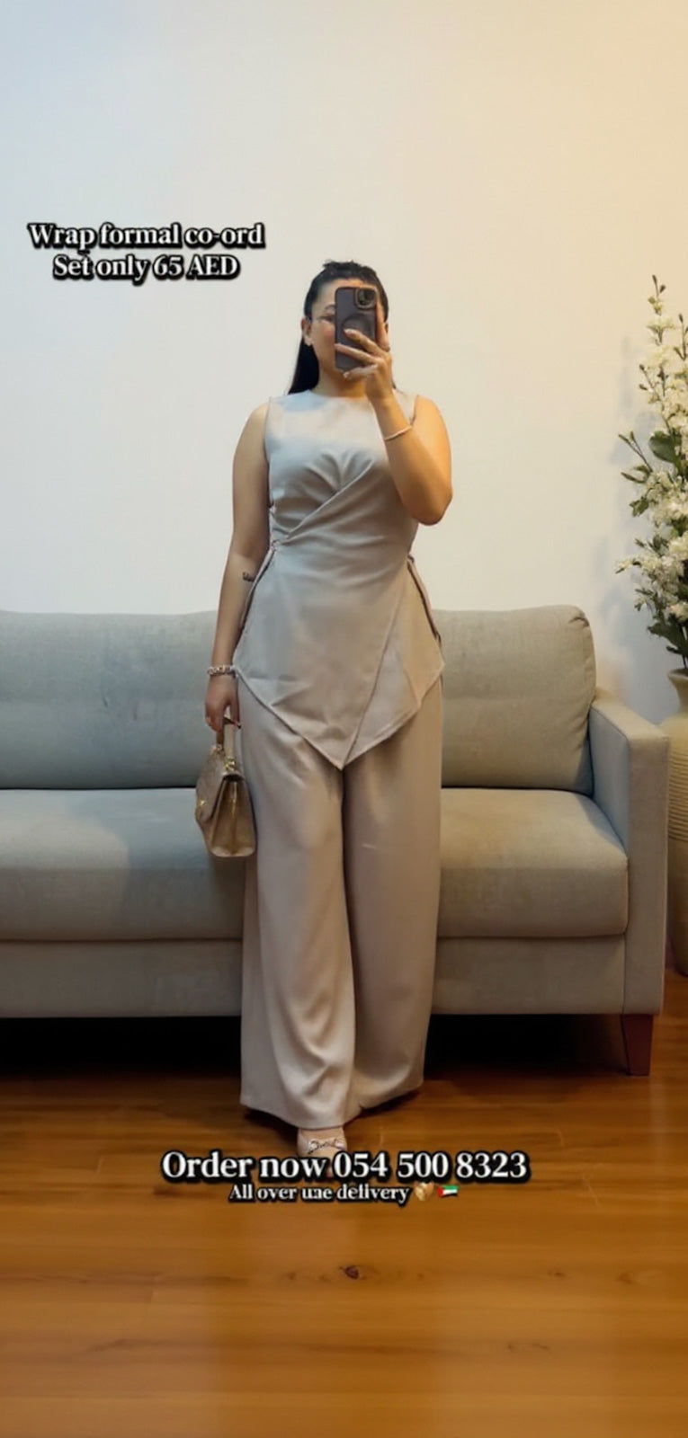 4367- Formal Wrap Co-ord Set - Formal Korean Style Co-ord Set