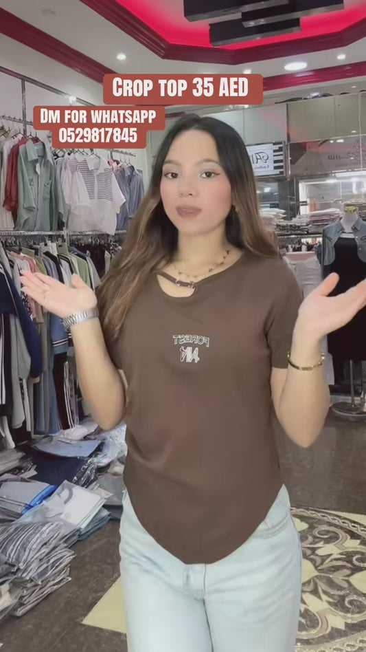 4300- FOrest Crop Top