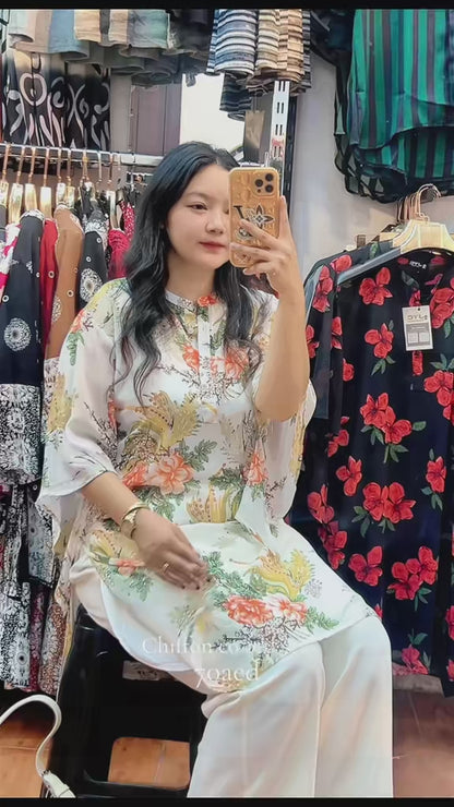 4332- Chiffon Co-ord Set- Kurthi Co-ordset
