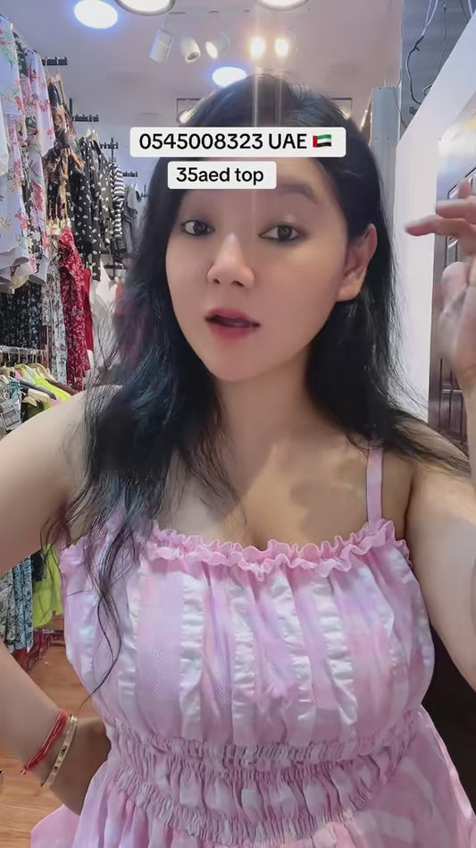 4432- Sleevless-Cotton Check - Peplum Tops