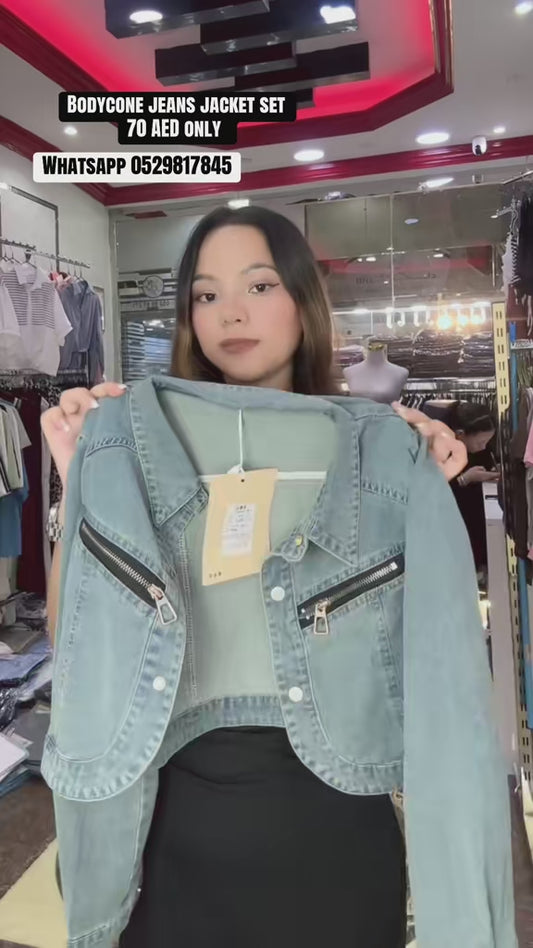 4290- Body Con with Jeans Jacket