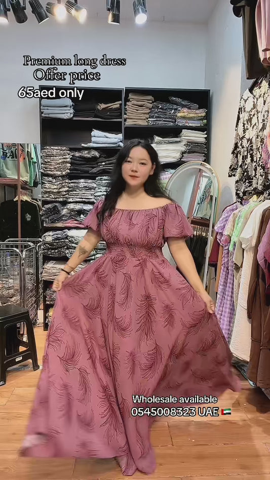 4438- Off shoulder long Dress - Gown style
