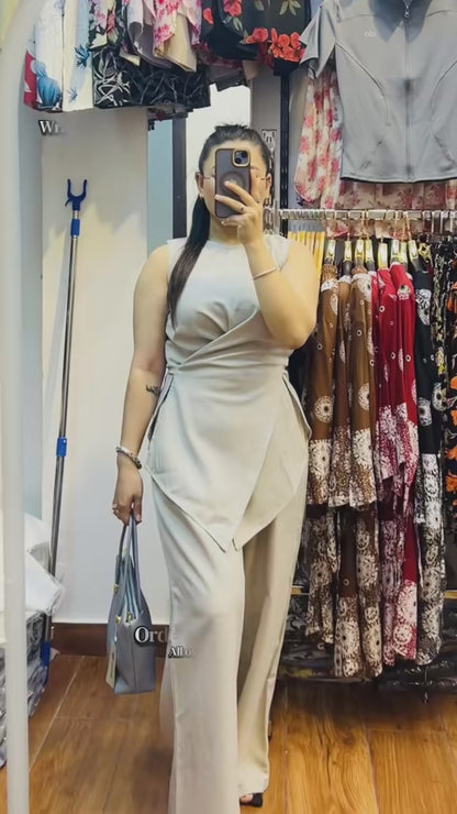 4367- Formal Wrap Co-ord Set - Formal Korean Style Co-ord Set