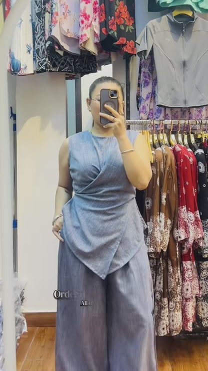 4367- Formal Wrap Co-ord Set - Formal Korean Style Co-ord Set