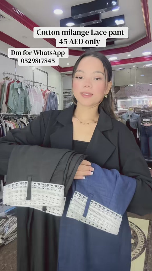 4301-  Cotton Milange  Lace Pant ( Ladies )