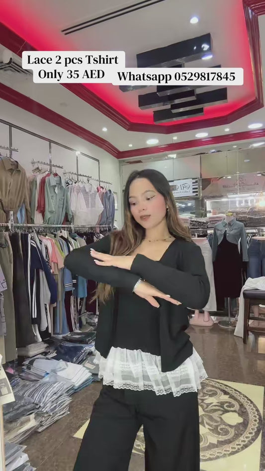 4298- Lace 2 pc Tops w/ Outer