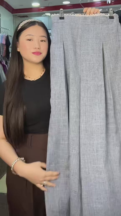 4335- Korean Palazzo Pant with Lace