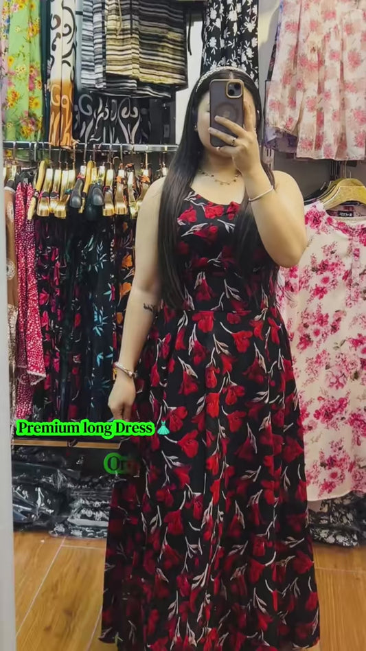 4344- Red Tulip Long Dress
